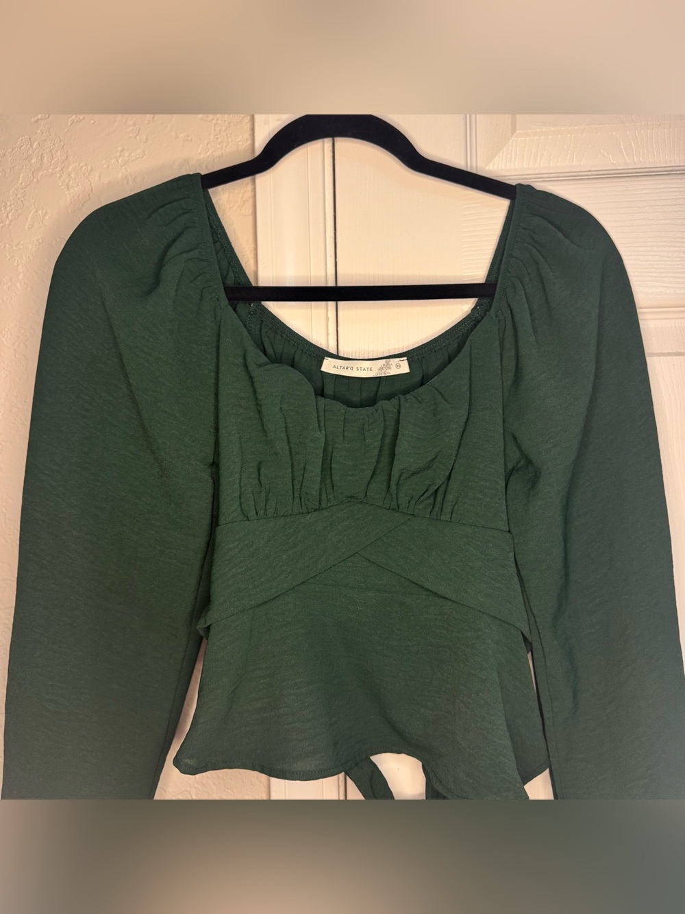Altar'd State Deep Green Peasant Blouse